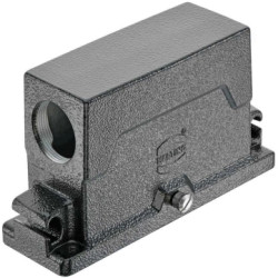 Grommet housing, size 24B, die-cast aluminum, 1 x M32, angled, central locking, IP65/IP68/IP6K9K, 19405240582