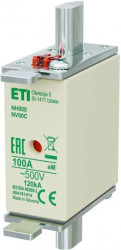 Wkładka bezpiecznikowa NH000 100A aM 500V 004181414