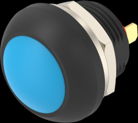 Pushbutton, 1 pole, blue, unlit , 0.12 A/125 VAC, 0.2 A/50 VDC, 13.6 mm, IP68, 2329360-5