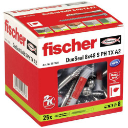 Fischer 557728 DuoSeal 48 mmdowel 25pcs seals wet areas no silicone
