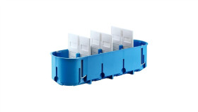 Puszka Podtynkowa Poczwórna 60Mm Regips Głęboka Niebieska P4x60d 32097203