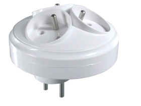 Rozgałeźnik wtyczkowy 3x2P+Z /zabezp. przeciwprzepięciowe/ biały R-36-Z