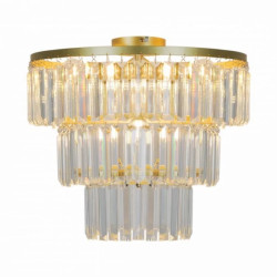 Stylowa lampa sufitowa z kryształowym kloszem TIFANNY złote elementy - P17127-4-GD Zuma Line