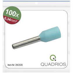 Quadrios 25C535 Ferrule Bootlace Turquoise Partially insulated 0.34 mm&#xB2; 100 pc