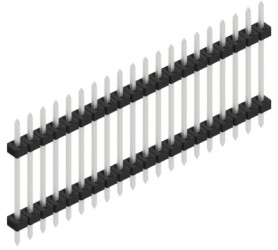 Pin header, 20 pole, pitch 2 mm, straight, black, SLY512220Z