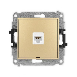 ICON Mechanizm gniazda komputerowego pojedynczego 1xRJ45, kat. 6A, 8-stykowy, bez pola opisowego złoty 29IGKBO-7