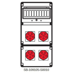 Rozdzielnica 4x5x16A INA=32A IP54 SB-109105-S0010-54