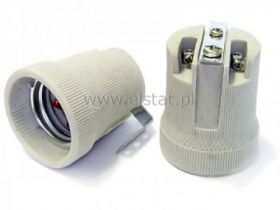 Oprawka do żarówki E27 4A 250V ceram. uchw boczny