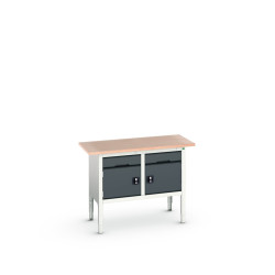 Stół warsztatowy szer. 1250mm Nie Ławka do przechowywania Stal dł. 600mm wys. 830 → 930mm