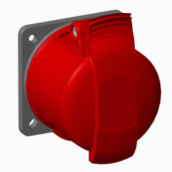 Złącze przemysłowe - zasilające 16A Gniazdo 415 V 3P+N+E Amphenol Industrial Czerwony Montaż na panelu IP44