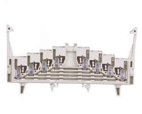 Złączka potencjałowa 4-piętrowa z zatrzaskami jasnoszara 727-227/023-000 /50szt./