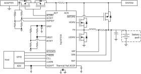 Host controlled 2-4 cell Buck battery charge controller with low Iq and system power selector