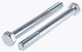 Śruba z łbem sześciokątnym gwint M16 160mm skok 2.0mm Stalowe Sześciokątny Powlekane jasnym cynkiem RS PRO