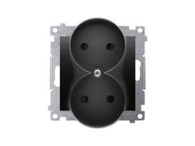 SIMON 54 NATURE Gniazdo podwójne bez uziemienie czarny do ramek NATURE (moduł) DG2MZN.01/49 KONTAKT SIMON