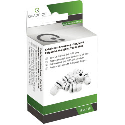 Quadrios 2102CA130 Cable Gland Set M16 PA66 Light Grey Waterproof 1 Set