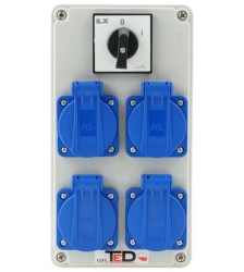 Rozdzielnica budowlana BIWAK 4Gs 230V + wył 0-1 02.024