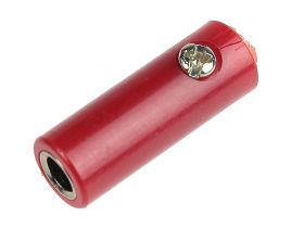 Gniazdo bananowe na kabel AL2318 czerwone