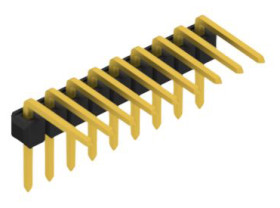 Pin header, 9 pole, pitch 2.54 mm, angled, black, 10056136