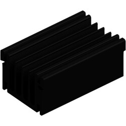 Extruded heatsink, (L x W x H) 75 x 47.8 x 33 mm, 5.3 to 2.2 K/W, black anodized, SK 495 75 SA