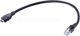 Patch cable, ix industrial type A plug, straight to RJ45 plug, straight, Cat 6A, polyolefin copolymer, 10 m, black, 334831478191