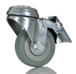 Koło samonastawne średnica kabla 50mm Pojedyncza śruba RS PRO 50kg wysokość całkowita 72mm