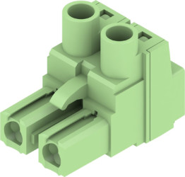 Socket, 2 pole, pitch 7.62 mm, straight, green, 2488670000