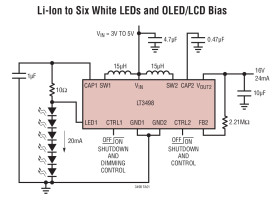 20mA LED Driver and OLED Driver with Integrated Schottky in 3mm x 2mm DFN