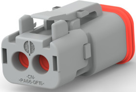 Socket, 2 pole, straight, 1 row, gray, 1-2303815-2