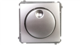 Simon Basic Ściemniacz Naciskowo-Obrotowy 20–500W 230V Srebrny Mat Bms9t.01/43