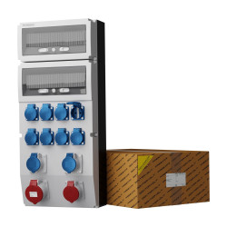 Rozdzielnica budowlana eXT 32A 16A kempingowe 2x16A 8x230 Schuko DV-2346-D