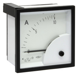 Amperomierz analogowy panelowy AC zakres 0/10A For 10/5A CT wysokość wycięcia: 72mm wartość 0/10A For 10/5A CT Klasa