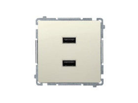 SIMON BASIC Ładowarka 2 x USB (moduł) 2.1 A 5V DC 230V beż BMC2USB.01/12 KONTAKT SIMON