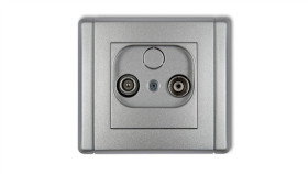 Flexi Gniazdo Antenowe Rtv Przelotowe 9Db Srebrny Metalik 7Fg9p