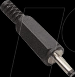 072112 DC power connector, int. Ø 2.5 mm, ext. Ø 5.5 mm, shaft 14 mm