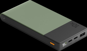 GPPBM10CGRMSR256 Power bank, Li-Po, 10,000 mAh, 1x USB-A, 2x USB-C, moss green