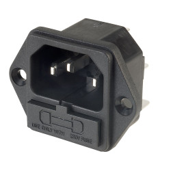 Inalways 0717-CW Fused IEC Chassis Plug 6.3mm Fast-on