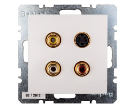 Berker/B.Kwadrat Gniazdo 3xCinch S-Video śnieżnobiałe Glas 3315328989