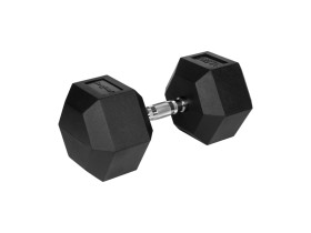 Hantel żeliwny gumowany HEX 32,5 kg REBEL ACTIVE