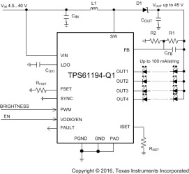 Low-EMI, high-performance 4-channel LED driver for Automotive lighting