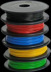PVC-stranded wires kit, 5 colors á 10 meter, LiYv, 0.25 mm², 14 x 0.15 mm, black/red/blue/yellow/green, outer Ø 1.3 mm, BYB-5-92