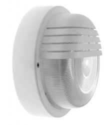 Oprawa LAGUNA, E27, 100W, biała-polipropylen, klosz przeźroczysty-szkło, IP44, przysłona plastikowa A2740