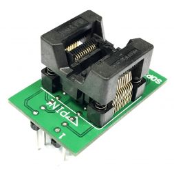 Adapter SSOP24 / TSSOP24 (R=0,65mm / W=200mils) -->DIL24 (R=2,54mm / W=300mils) Open Top ZIF
