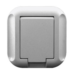 TOPAZ Gniazdo pojedyncze podtynkowe +0 IP44 GPT-16TH srebrne