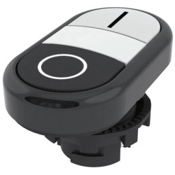 Pizzato Elettrica E21PDRL1AAAA Double Head Pushbutton Planar White/Black