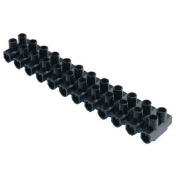 Black 12-Pole Kwik Snap Terminal Block 32A 450V
