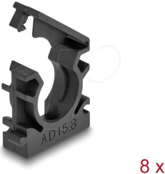60483 Cable sleeve holder with locking clip 15.8 mm 8 pieces black