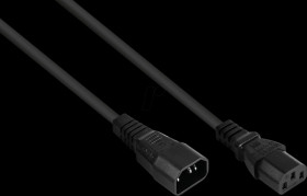 SK1430-S030 Cold appliance extension cable plug C14 to socket C13, black, 3