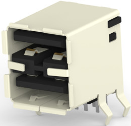 2 x USB-A socket, 8 pole, USB 2.0, solder connection, 5787745-1