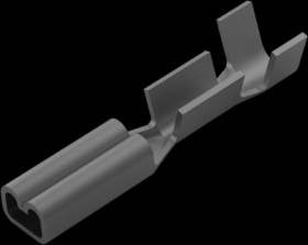 Uninsulated flat plug sleeve, 1.57 x 0.81 mm, 0.2 to 0.51 mm², AWG 24 to 20, brass, tin-plated, 61454-1