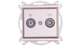 Sonata Gniazdo Antenowe Rtv Przelotowe 14Db Szampański Złoty Gpa-14Rp/M/39